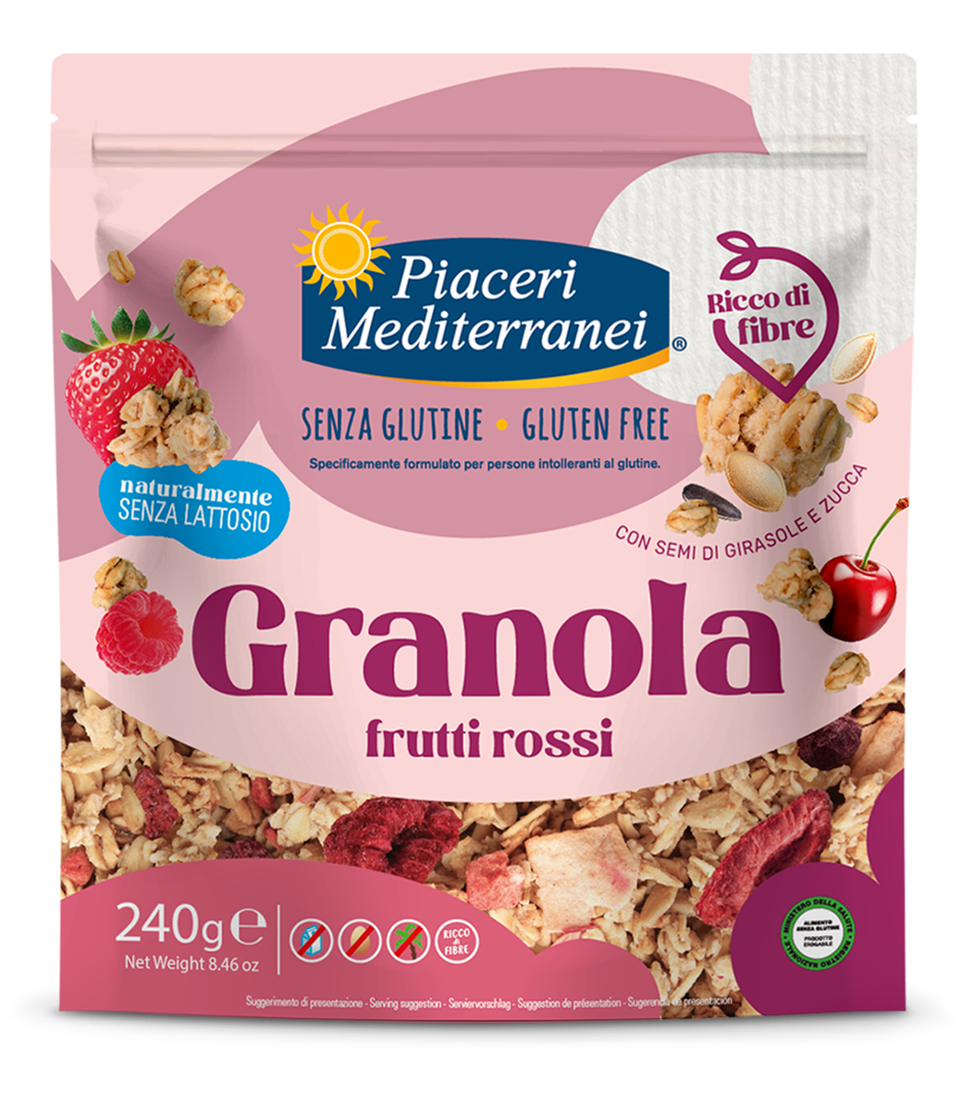 PIACERI MEDITERRANEI GRANOLA FRUTTI ROSSI