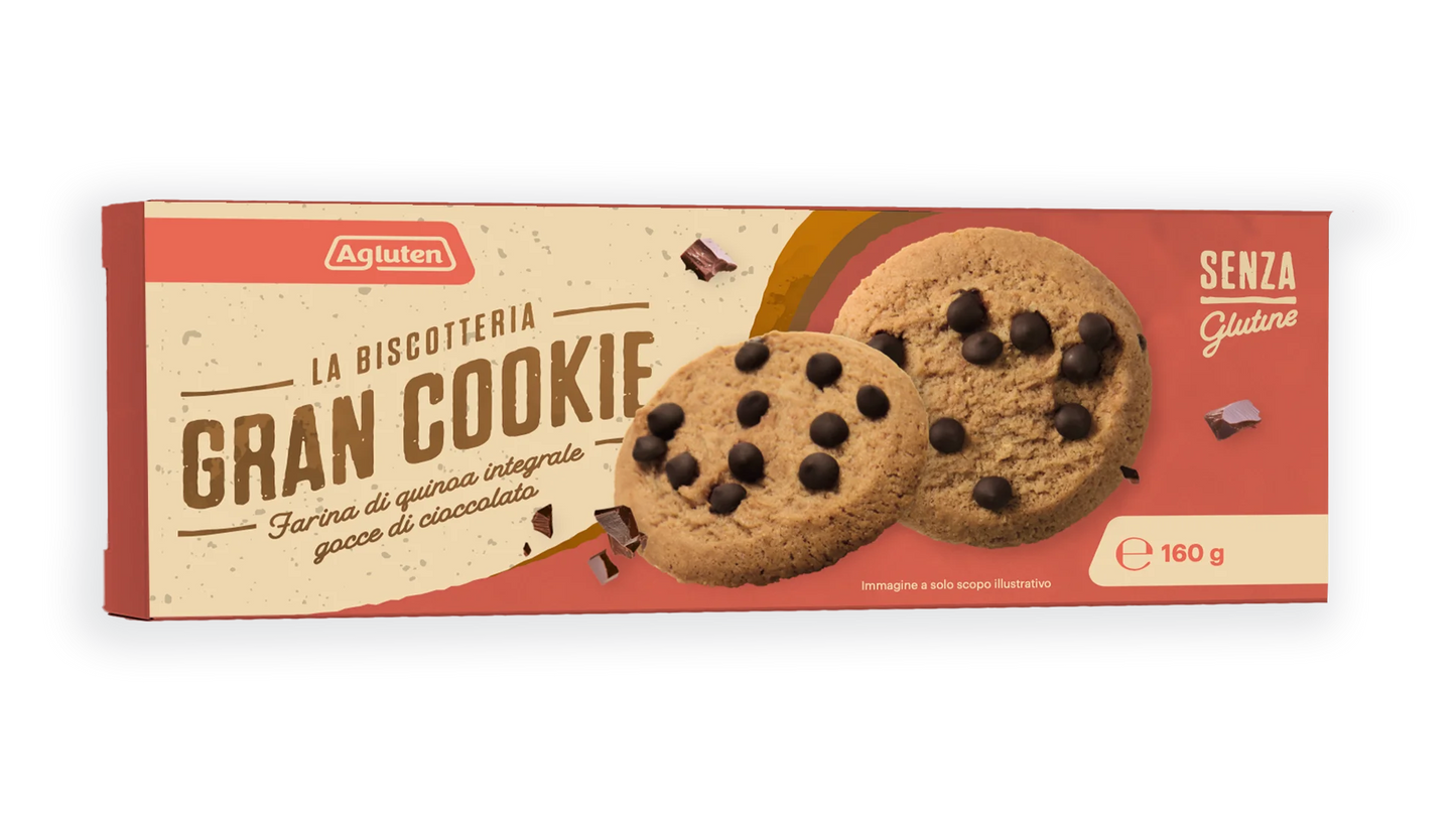 AGLUTEN GRAN COOKIE FARINA QUINOA INTEGRALE GOCCE DI CIOCCOLATO