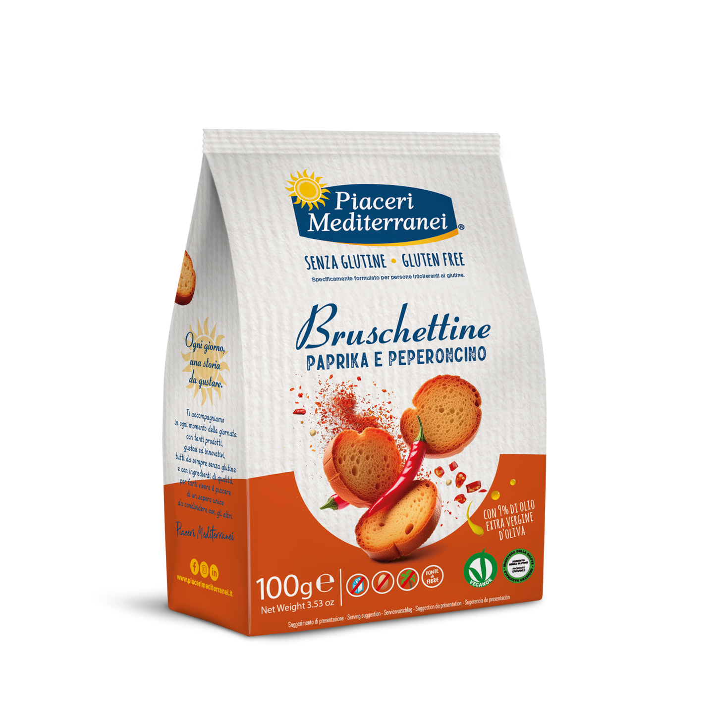 PIACERI MEDITERRANEI BRUSCHETTINE PAPRIKA E PEPERONCINO