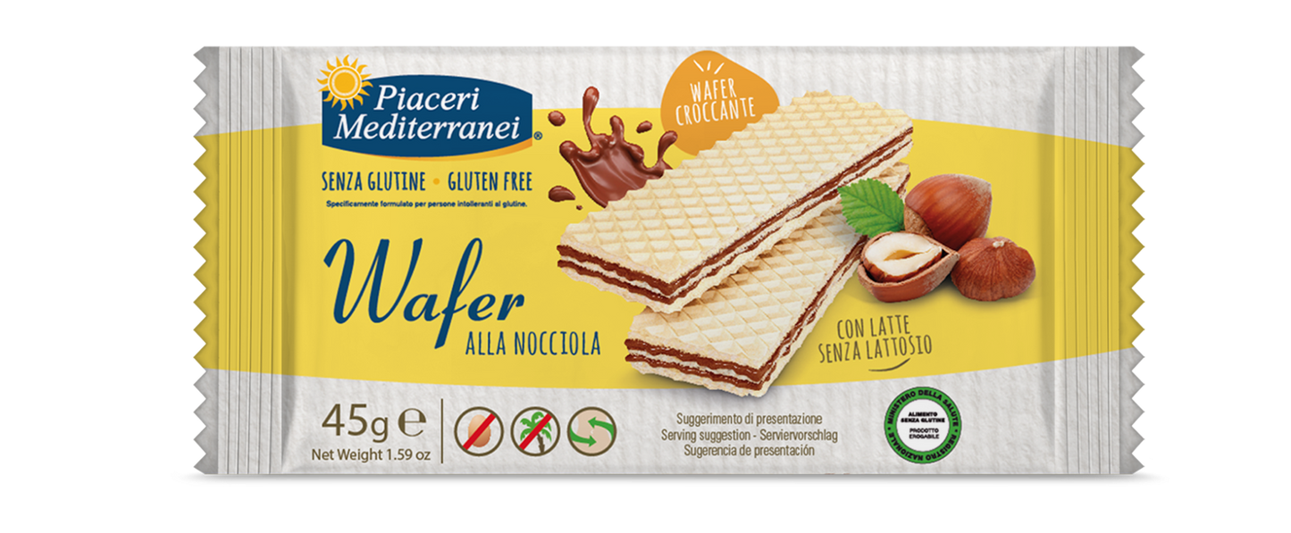 PIACERI MEDITERRANEI WAFER ALLA NOCCIOLA MONOPORZIONE