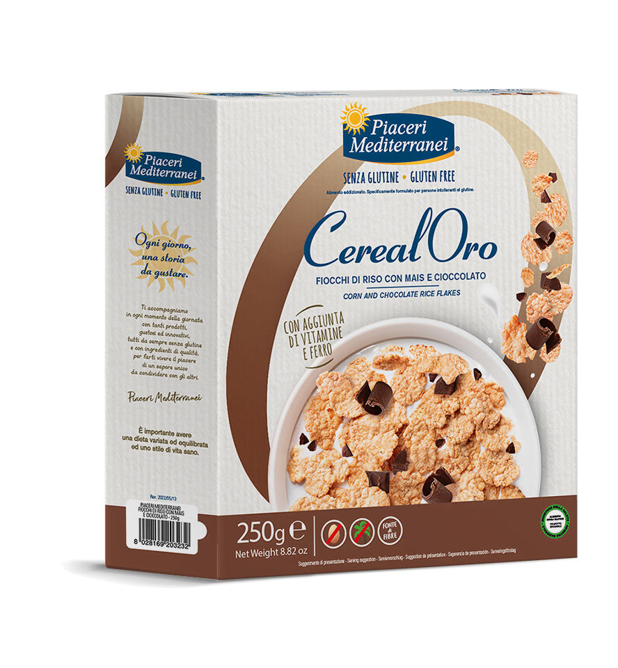 PIACERI MEDITERRANEI FIOCCHI DI RISO CON MAIS E CIOCCOLATO