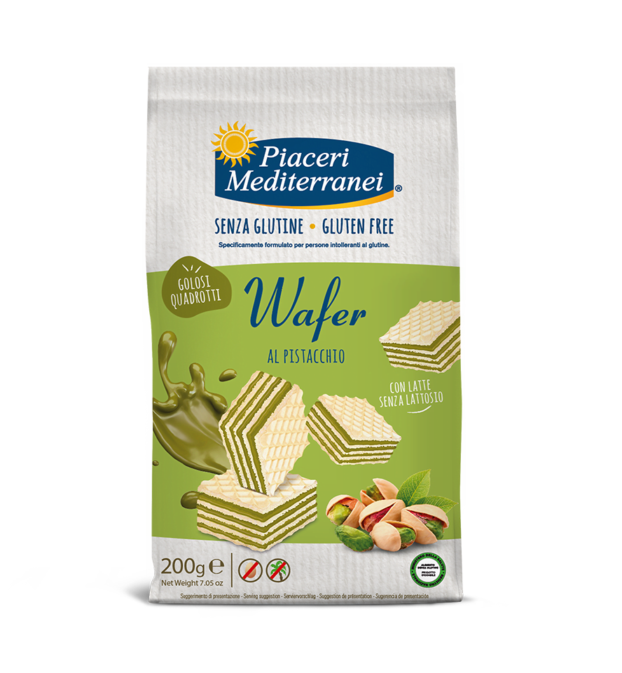 PIACERI MEDITERRANEI WAFER AL PISTACCHIO QUADROTTI