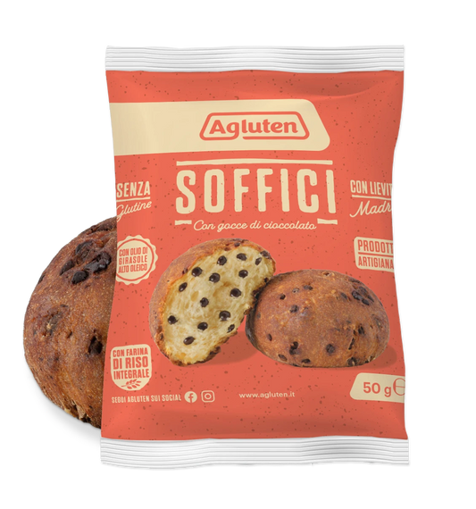 AGLUTEN SOFFICI CON GOCCE DI CIOCCOLATA